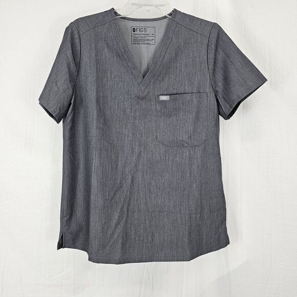 FIGS Graphite Grey Catarina One-Pocket Scrub Top Short Sleeve Women's Medium - Picture 2 of 7